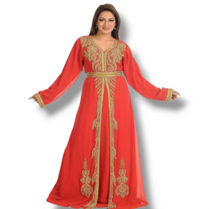 AWAIS HOUSE Embroidery Dubai Georgette <b>Kaftan</b> 2025 Modest Open Matching Hijab Women Muslim Islamic Ramadan Solid Daily <b>Plus</b> <b>Size</b> - Product Image 1