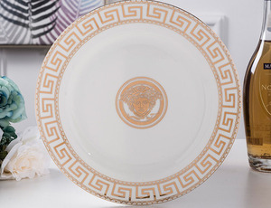 <span class=keywords><strong>Service</strong></span> de table en céramique de luxe européen, 60 pièces, avec logo tête de vieil homme, emballage coffret cadeau haut de gamme, <span class=keywords><strong>service</strong></span> de table pour dîner en famille - Product Image 3