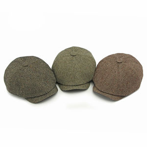 Recién llegado, Boina de lana, sombrero de vaquera para hombres y mujeres, gorro cálido de invierno octogonal Retro con estilo, gorro de vendedor de periódicos - Product Image 2