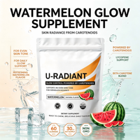 Compléments alimentaires Glow Herbal pour adultes, vitamine A sous forme de gommes, saveur pastèque, éclaircissement de la peau, antioxydant et soutien immunitaire, 200g