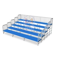 Gradins modulaires en acier personnalisables, portables, noirs, pour événements scolaires et religieux, longueur et hauteur sur mesure
