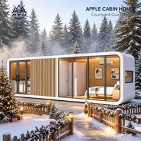 Maison préfabriquée intelligente pour les fêtes de Noël, type cabane en forme de pomme, avec cuisine, salle de bain et installation rapide, design modulaire