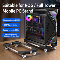 Support de CPU mobile réglable pour PC, socle de châssis d'ordinateur de type sol rétractable avec hauteur réglable pour un refroidissement optimal