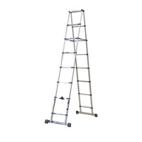 Échelle télescopique multifonctionnelle pliable en alliage d'aluminium, haute résistance, antidérapante, avec pédales, conforme à la norme EN 131, capacité 150 kg, très bien notée