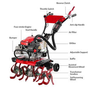 Macchina per Dissodamento del Terreno a Quattro Tempi 160cc Motozappa Rotativa Micro-zappa con Avviamento Manuale per Uso Confortevole in Giardino e Prato - Product Image 3