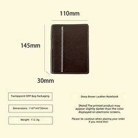 Nuevo y elegante cuaderno portátil creativo para estudiantes, de piel sintética PU A7, color marrón oscuro, con doble anilla y hojas sueltas.