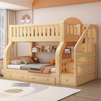 Literas Modernas Infantiles de Madera Maciza Éxito de Ventas en Color Gris para Dormitorio