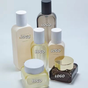 Wholesale Cosmetic <b>Packaging</b> square clear Frosted Empty Serum Lotion <b>Glass</b> Bottle with Pump - Product Image 1