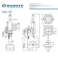 Presse à poinçonner pneumatique de bureau automatique BANGYE, série DZ à colonne unique, entièrement 220V 0.75KW