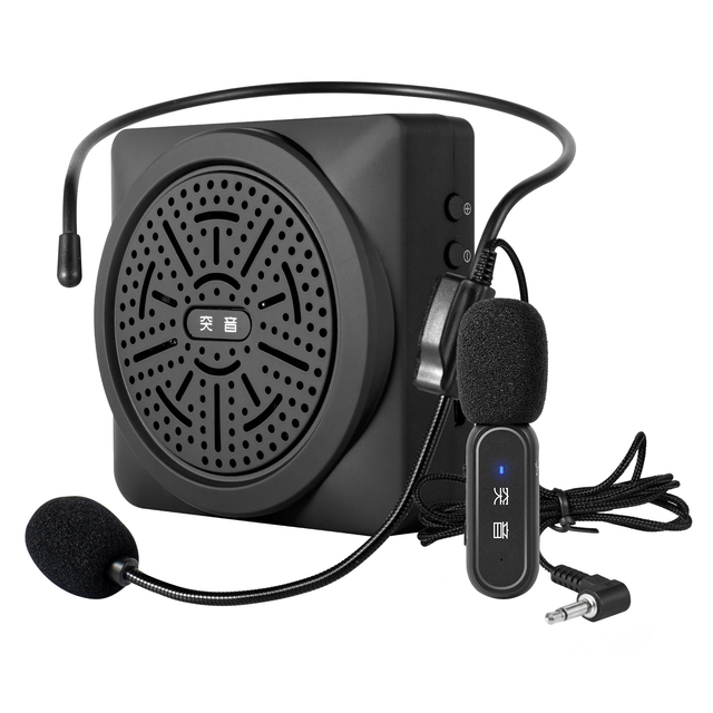Lavalier Headset Microphone Wireless Speaker Condenser Omni-directional 100Hz-13kHz Portable Lightweight for Teaching Conference