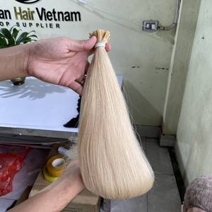 Double cuticule alignée en usine, cheveux vierges russes Remy, kératine italienne pré-collée, pointe plate Blonde 613 naturelle, Exte - Product Image 5