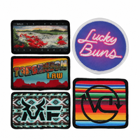 Patch thermocollant vierge en sergé pour casquette, à sublimation, avec motif cœur imprimé, pour le collage sur chapeau