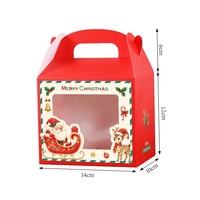 Scatola Premium per Dolci Natalizi Stampata a Quattro Colori con Manico, Scatola in Cartone Portatile con Finestra per Pasticceria, Dolciumi e Regali Festivi