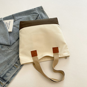 Sac fourre-tout en toile de coton épaisse personnalisé avec logo pour femmes, sac à bandoulière pour l'art, l'artisanat, les courses, les courses d'épicerie, réutilisable et durable - Product Image 3