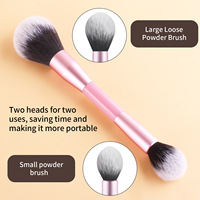 Pinceaux de maquillage Kabuki double face 4 pièces, marque privée, synthétiques, véganes, outils de maquillage pour estomper les couleurs, pinceaux pour fond de teint et poudre