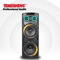 Altavoz Inalámbrico de Alta Potencia para Fiestas, Parlante de 2x10 Pulgadas, 1000W, Función TWS, Caja de Altavoz Grande de Madera para Karaoke