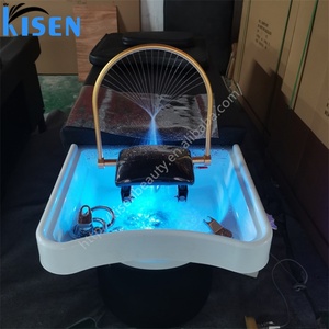 Kisen Équipement de Salon Professionnel Moderne : Fauteuil de Lavage Capillaire, Lit de Shampoing pour Spa Capillaire et Hydrothérapie, avec Vaporisateur pour Massage Thaïlandais - Product Image 1