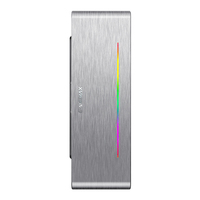 Violon couleur argent Mini ITX Csae avec cadre en Aluminium, violon argenté avec alimentation électrique 180W 80 + APFC