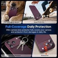 Protection d'objectif d'appareil photo pour iPhone 18 Pro Max, en alliage mat, cadre métallique transparent HD, verre trempé 9H, compatible avec l'étui, avec emballage