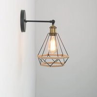 Lampes murales rétro industrielles en fer forgé et bois à tête unique pour éclairage et décoration de bar - Vente en gros