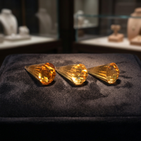 Pierres précieuses en citrine jaune naturelle de 8 mm, forme concave, facettées, pierres précieuses en vrac certifiées par une tierce partie, Gopika Fine Wholesale Gemstones