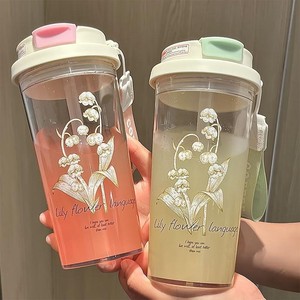 Decani Lily Of The Valley Portable Tea Cup 500Ml Heat Resistant With Strap For Travel And Gift - Product Image 1