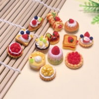 Miniatures de gâteaux et desserts Kawaii en résine, accessoires DIY, breloques cabochon à dos plat, mini figurines, embellissements pour scrapbooking