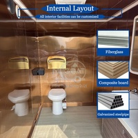 Remorque toilettes portables 5 postes avec rampe pour fauteuil roulant, essieu tandem, unité de toilettes mobiles pour la location événementielle