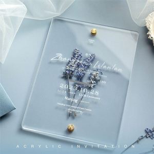 Invitaciones de Boda con Motivo Floral, Invitaciones de Papel Rectangulares Hechas a Mano, Tema Forestal, Personalizadas para 2025 - Product Image 1