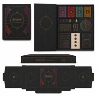 Boîte en carton rigide magnétique personnalisée, inspirée du vitrail européen, pour jeu de déduction Escape Room, avec illustrations personnalisables pour