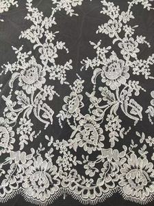 Robe de mariée en dentelle <span class=keywords><strong>jacquard</strong></span> de tulle <span class=keywords><strong>français</strong></span> à cordon, 100 % polyester, tissu respirant à cils, brodé, pour robe de mariée - Grande Vente - Product Image 6