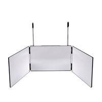 Meilleures ventes : Miroir de barbier 360 LED à 3 voies, réglable en hauteur avec crochet de fixation sur la porte, miroir pliable pour la coupe de cheveux en solo
