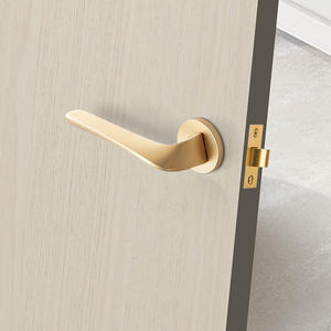 אמריקאי רטרו מינימליסטי דלת מנעול פנים אור ביתי בהיר קפה צבע דומם דלת ידית נעילה אוניברסלית - Product Image 4