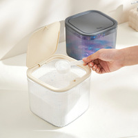 Boîte de rangement créative pour lessive miniature à usage domestique avec couvercle et couvercle élastique à pression