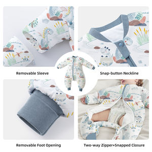 TOG kantong tidur bayi, lengan panjang organik katun dapat dipakai di kantong tidur dengan kaki terpisah untuk bayi baru lahir 2.5 - Product Image 4