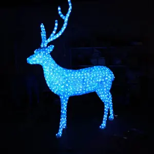 제조 3D Led 거 대 한 따뜻한 화이트 Pre-Lit 순 록 모티브 빛 크리스마스 장식