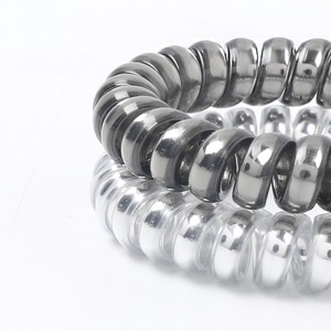 Elastici per Capelli a Spirale in <span class=keywords><strong>Metallo</strong></span> Argento Brillante, Fasce Elastiche a Cavo Telefonico, Legacci per Capelli a Spirale - Product Image 5
