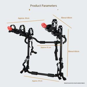 <span class=keywords><strong>Porte</strong></span>-vélos arrière pour coffre de voiture, support pour 2 vélos, acier extérieur, revêtement en poudre, capacité de charge de 100 kg, portable, support pour 2 vélos, hayon, SUV - Product Image 3