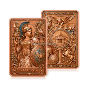 Lingote de Cobre Puro 999 Antiguo, Juego de Lingotes Metálicos de Dioses Griegos, Zeus, Atenea, Ares, Pegaso, 5oz, Cobre Fino en Relieve, Barra Coleccionable - Product Image 5