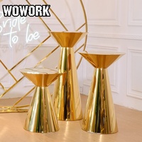 2026 WOWORK Gold Spiegel-Hintergrundständer Display-Set Hochzeits-Dessert-Zylinder Podest für Partyzubehör