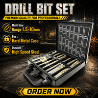 Boîte à outils populaire pour grossistes OEM d'usine, 99 pièces, coffret métallique, jeu de forets HSS à revêtement titane pour le perçage du bois et du métal
