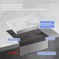 Caja de enchufes de suelo industrial negra con toma oculta, estándar UK, US, EU, BR, FR, con USB y RJ45, empotrada