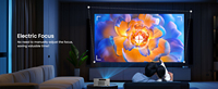 HTPNEO Nouveau projecteur intelligent LED LCD A80, 600 ANSI Lumens, haut-parleurs intégrés, prend en charge la 4K, Android, home cinéma, entreprise