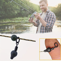 Ou Li Dry Leaf Ensemble de pêche au fond lesté avec anneau en forme de 8, stoppeur à billes en tungstène, mousqueton pivotant et système anti-retour