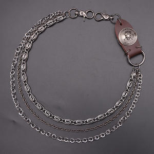 Chaîne de taille en métal style punk, motif crâne, unisexe, accessoire hip-hop pour jeans, chaîne de corps rétro en cuir de vachette, mode, usage quotidien - Product Image 3