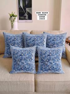 Housses de coussin écologiques imprimées à la main en coton 100% pour canapé, salon, chambre à coucher, décoration disponible à un prix raisonnable - Product Image 5