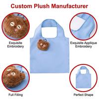 Sac de courses pliable en peluche personnalisé OEM, sous licence officielle, écologique et réutilisable