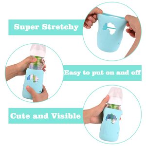 Paquete de 3 fundas de silicona antirrotura para biberones, compatibles con biberones de vidrio de cuello ancho Dr. <span class=keywords><strong>Brown</strong></span> - Product Image 4