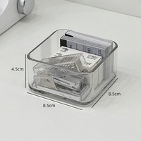 Boîte de rangement transparente en plastique pour tiroir, compartiment de bureau intégré, pour papeterie et cosmétiques, design moderne et simple