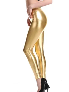 <strong>Women's</strong> <strong>Wet</strong> <strong>Look</strong> Liquid Metallic Stretch <strong>Leggings</strong> Slim Fit Casual Tights Sexy Dancewear Booty Skinny Pants for Party and Club - Product Image 3